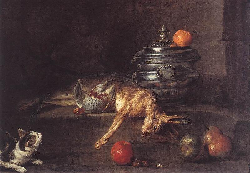 jean-Baptiste-Simeon Chardin The Silver Tureen Sweden oil painting art